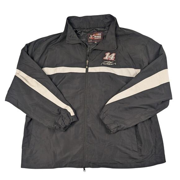 Vintage Tony Stewart #14 Nascar Racing Chase Windbreaker Black Jacket Size 2XL - Picture 1 of 7
